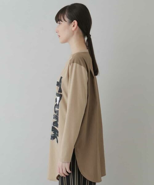 HIROKO KOSHINO / ヒロココシノ カットソー | 【洗濯機で洗える/日本製】ジオメトリックロゴチュニック | 詳細1