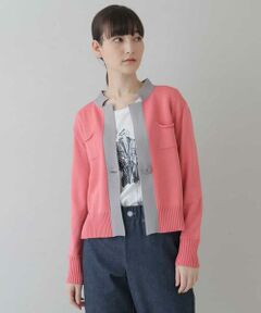 HIROKO KOSHINO / ヒロココシノ カーディガン・ボレロ | 【日本製】コンビネーションニットカーディガン