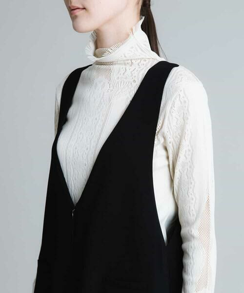 HIROKO KOSHINO / ヒロココシノ ロング・マキシ丈スカート | 【日本製】フロントファスナージャンパースカート | 詳細4