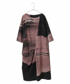 HIROKO KOSHINO / ヒロココシノ ロング・マキシ丈ワンピース | 【日本製】イレギュラータックデザインワンピース