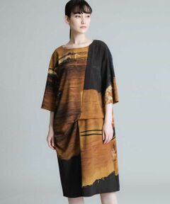 HIROKO KOSHINO / ヒロココシノ ロング・マキシ丈ワンピース | 【日本製】イレギュラータックデザインワンピース