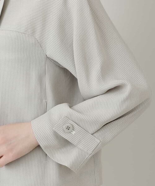 HIROKO KOSHINO / ヒロココシノ ノーカラージャケット | 【日本製】ピンストライプカジュアルジャケット | 詳細6