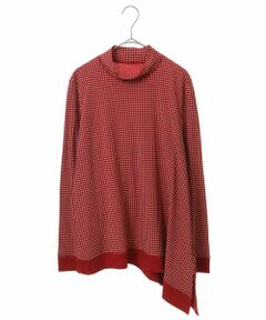 HIROKO KOSHINO / ヒロココシノ カットソー | 【洗濯機で洗える/日本製】ドットパターンアシンメトリープルオーバー