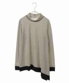 HIROKO KOSHINO / ヒロココシノ カットソー | 【洗濯機で洗える/日本製】ドットパターンアシンメトリープルオーバー