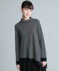 HIROKO KOSHINO / ヒロココシノ カットソー | 【洗濯機で洗える/日本製】ドットパターンアシンメトリープルオーバー