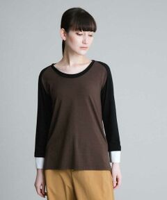 HIROKO KOSHINO / ヒロココシノ カットソー | 【洗濯機で洗える/日本製】カラーブロックインナートップス