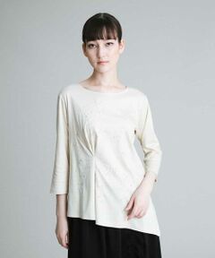 HIROKO KOSHINO / ヒロココシノ カットソー | 【日本製/洗える】リヨセルコットン刺繍デザインカットソー