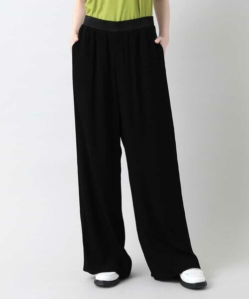 HIROKO KOSHINO / ヒロココシノ その他パンツ | 【日本製】トリアセクレープワイドパンツ(ブラック)