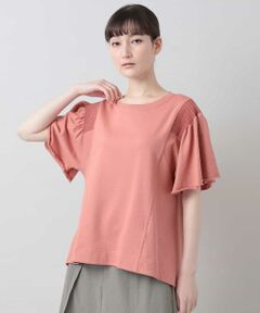 HIROKO KOSHINO / ヒロココシノ カットソー | 【洗濯機で洗える/日本製】シャーリングアクセント裏毛トップス