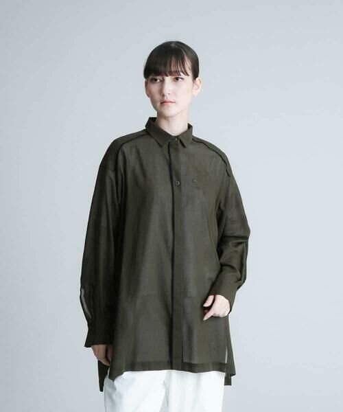 HIROKO KOSHINO / ヒロココシノ シャツ・ブラウス | 【日本製】オーバーサイズシアーシャツ | 詳細1