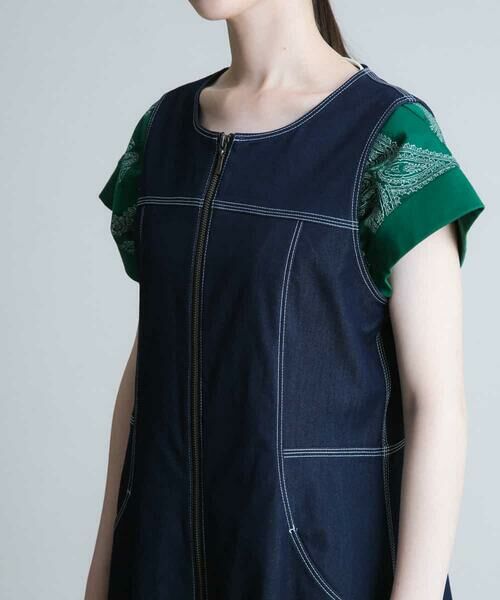 HIROKO KOSHINO / ヒロココシノ ロング・マキシ丈ワンピース | 【洗濯機で洗える/日本製】ステッチアクセントデニムワンピース | 詳細4