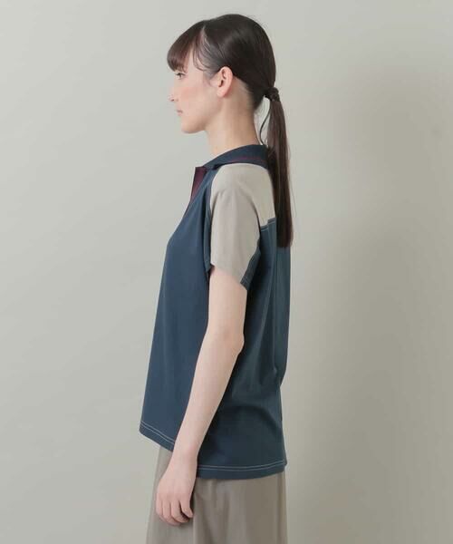 HIROKO KOSHINO / ヒロココシノ カットソー | 【洗濯機で洗える/日本製】配色ポロカットソー | 詳細1