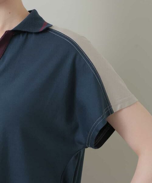 HIROKO KOSHINO / ヒロココシノ カットソー | 【洗濯機で洗える/日本製】配色ポロカットソー | 詳細5