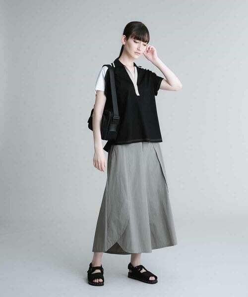 HIROKO KOSHINO / ヒロココシノ カットソー | 【洗濯機で洗える/日本製】配色ポロカットソー | 詳細8