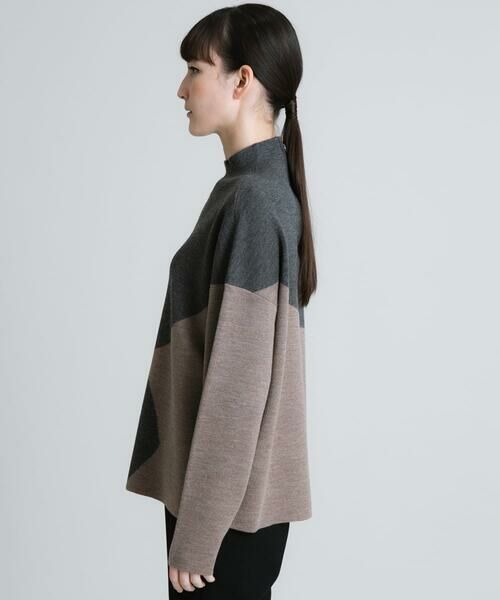 HIROKO KOSHINO / ヒロココシノ ニット・セーター | 配色デザインニットプルオーバー | 詳細1