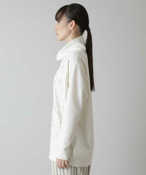 HIROKO KOSHINO / ヒロココシノ カットソー | 【洗える/日本製】レーヨンポインチデザインプルオーバー | 詳細1