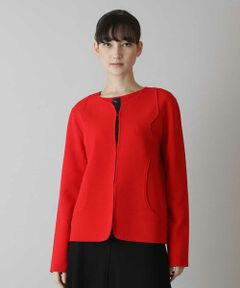 HIROKO KOSHINO / ヒロココシノ ノーカラージャケット | アクセントラインデザインジャケット