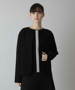 HIROKO KOSHINO / ヒロココシノ ノーカラージャケット | アクセントラインデザインジャケット