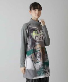 HIROKO KOSHINO / ヒロココシノ チュニック | 【洗濯機で洗える/日本製】グラフィティーダンボールロングTシャツ