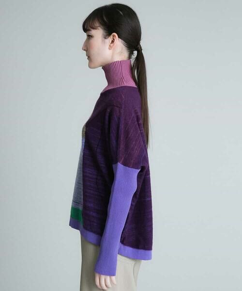 HIROKO KOSHINO / ヒロココシノ ニット・セーター | ステンドグラスアートインターシャニット | 詳細1