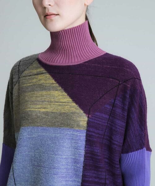 HIROKO KOSHINO / ヒロココシノ ニット・セーター | ステンドグラスアートインターシャニット | 詳細4