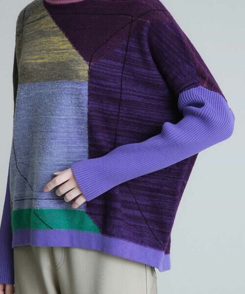 HIROKO KOSHINO / ヒロココシノ ニット・セーター | ステンドグラスアートインターシャニット | 詳細5