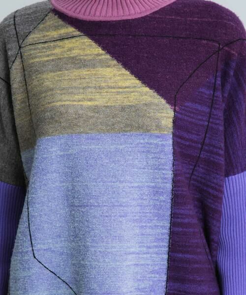HIROKO KOSHINO / ヒロココシノ ニット・セーター | ステンドグラスアートインターシャニット | 詳細7