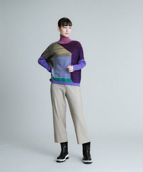 HIROKO KOSHINO / ヒロココシノ ニット・セーター | ステンドグラスアートインターシャニット | 詳細9