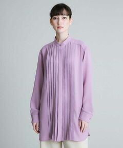 HIROKO KOSHINO / ヒロココシノ シャツ・ブラウス | 【洗える/日本製】ラメプリーツチュニックブラウス