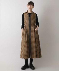 HIROKO KOSHINO / ヒロココシノ ロング・マキシ丈ワンピース | 【日本製】フロントファスナーギンガムワンピース