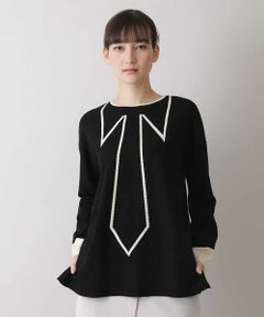 HIROKO KOSHINO / ヒロココシノ ニット・セーター | 【日本製】トロンプルイユ ネクタイデザインニット