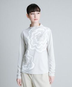 HIROKO KOSHINO / ヒロココシノ カットソー | 【洗える/日本製】フラワーモチーフデザインカットソー