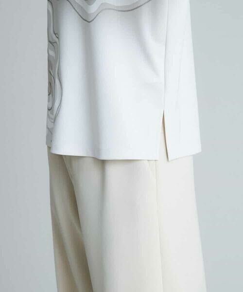 HIROKO KOSHINO / ヒロココシノ カットソー | 【洗える/日本製】フラワーモチーフデザインカットソー | 詳細6