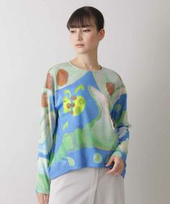 HIROKO KOSHINO / ヒロココシノ カットソー | 【洗える/日本製】バタフライプリントプルオーバー