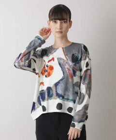 HIROKO KOSHINO / ヒロココシノ カットソー | 【洗える/日本製】バタフライプリントプルオーバー