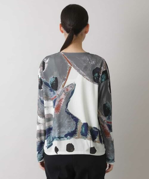 HIROKO KOSHINO / ヒロココシノ カットソー | 【洗える/日本製】バタフライプリントプルオーバー | 詳細2