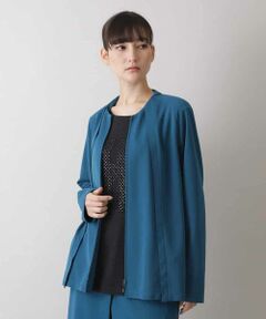 HIROKO KOSHINO / ヒロココシノ ノーカラージャケット | 【洗える/日本製】ノーカラージップジャケット