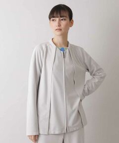 HIROKO KOSHINO / ヒロココシノ ノーカラージャケット | 【洗える/日本製】ノーカラージップジャケット