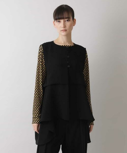 HIROKO KOSHINO / ヒロココシノ ベスト | 【洗える/日本製】フィッシュテールジレ | 詳細1