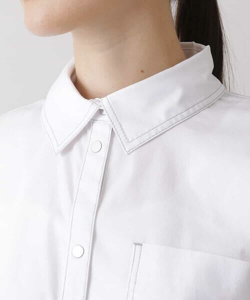 HIROKO KOSHINO / ヒロココシノ シャツ・ブラウス | 【洗濯機で洗える】配色ステッチデザインシャツ | 詳細3