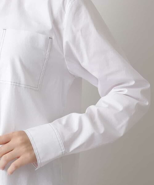 HIROKO KOSHINO / ヒロココシノ シャツ・ブラウス | 【洗濯機で洗える】配色ステッチデザインシャツ | 詳細5