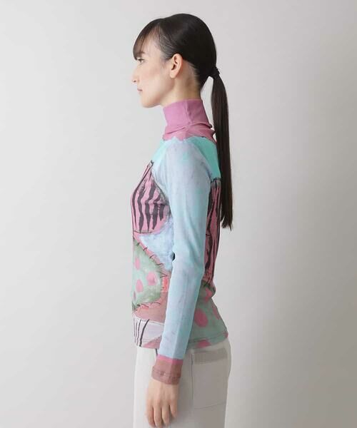 HIROKO KOSHINO / ヒロココシノ カットソー | 【洗濯機で洗える/日本製】アートフルーツチュールトップ | 詳細1