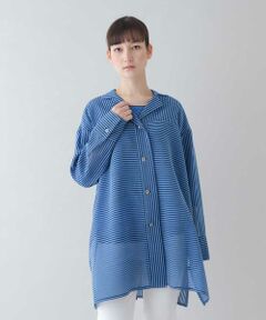 HIROKO KOSHINO / ヒロココシノ シャツ・ブラウス | 【日本製】シアーボーダーブラウス