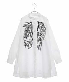 HIROKO KOSHINO / ヒロココシノ シャツ・ブラウス | 【洗える/日本製】MANGO柄エンブロイダリーシャツブラウス