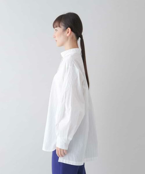 HIROKO KOSHINO / ヒロココシノ シャツ・ブラウス | 【洗える/日本製】ステッチストライプデザインシャツ | 詳細1
