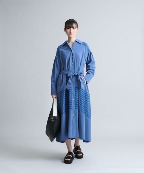 HIROKO KOSHINO / ヒロココシノ ロング・マキシ丈ワンピース | 【日本製】ボーダーアクセントワンピース | 詳細10