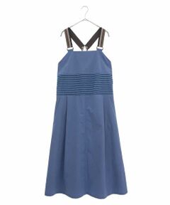 HIROKO KOSHINO / ヒロココシノ ロング・マキシ丈スカート | 【日本製】ストレッチタフタエプロンドレス