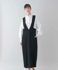 HIROKO KOSHINO / ヒロココシノ ロング・マキシ丈スカート | 【日本製】バッククロスデザインジャンパースカート