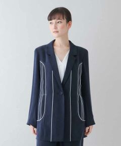 HIROKO KOSHINO / ヒロココシノ テーラードジャケット | 【日本製】パイピングデザインジャケット