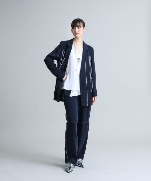 HIROKO KOSHINO / ヒロココシノ カットソー | 【洗える/日本製】タックフレアVネックプルオーバー | 詳細3